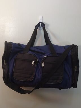 Blue/Black Nylon Duffel/Tote/Travel Bag (Medium)